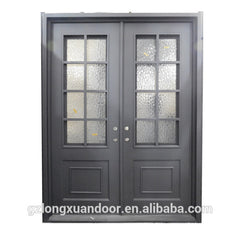 Wooden glass double external french doors design on China WDMA