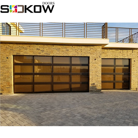 aluminum frame glass panel insulated frosted glass panel garage door cost on China WDMA