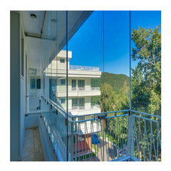 aluminum sliding window frameless glazing systems aluminium glazing balcony French aluminium window frameless balcony on China WDMA