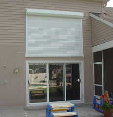 electric rolling up bright white roller shutter window on China WDMA