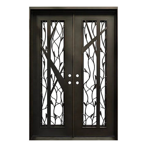 exterior safety front entry double glazed sliding swing iron glass wrought doors near me modern on China WDMA