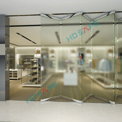 interior glass bi-fold doors glass folding partition for office, shopping mall, meeting room on China WDMA