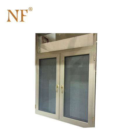 patio french aluminum swing out window with roller shutter on China WDMA