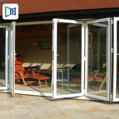 soundproof interior ffolding glass bifold french bi fold doors aluminum aluminium alloy folding door for restaurant on China WDMA