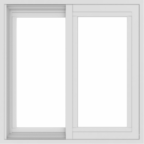 WDMA 24x24 (23.5 x 23.5 inch) White uPVC/Vinyl Slide Window with Top Colonial Grids