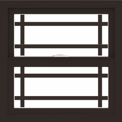 WDMA 24x24 (23.5 x 23.5 inch) Dark Bronze Aluminum Single and Double Hung Window with Prairie Grilles
