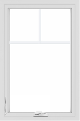 WDMA 24x36 (24.5 x 36.5 inch) White uPVC/Vinyl Crank out Casement Window with Fractional Grilles