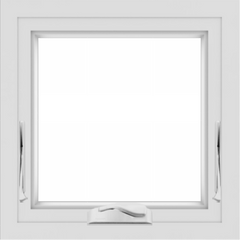 WDMA 24x24 (23.5 x 23.5 inch) black uPVC/Vinyl Crank out Awning Window without Grids Interior