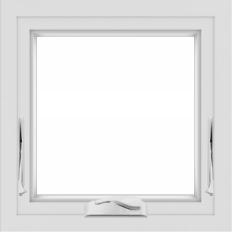 WDMA 24x24 (23.5 x 23.5 inch) White Aluminum Crank out Awning Window without Grids Interior