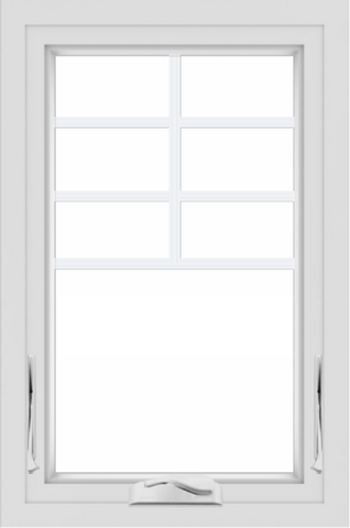 WDMA 24x36 (24.5 x 36.5 inch) White uPVC/Vinyl Crank out Awning Window with Top Colonial Grids