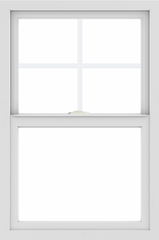 WDMA 24x36 (23.5 x 35.5 inch) black uPVC/Vinyl Single and Double Hung Window with Top Colonial Grids Interior