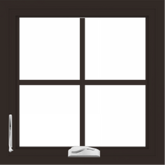 WDMA 24x24 (23.5 x 23.5 inch) Dark Bronze Aluminum Crank out Casement Window with Colonial Grilles