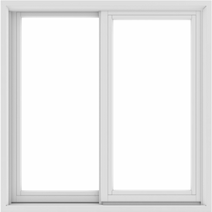 WDMA 34x34 (33.5 x 33.5 inch) White uPVC/Vinyl Sliding Window without Grids Exterior