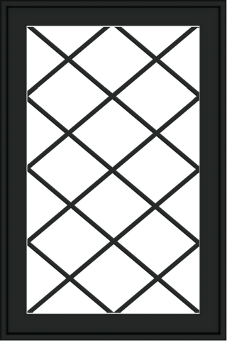 WDMA 24x36 (23.5 x 35.6 inch) black uPVC/Vinyl Push out Awning Window with Diamond Grids Exterior