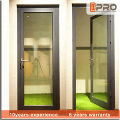 used exterior casement swing aluminum alloy hinges tempered glass design single leaf entry french door on China WDMA