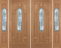 WDMA 100x80 Door (8ft4in by 6ft8in) Exterior Mahogany Revis Double Door/2side w/ Tiffany Glass - 6ft8in Tall 1