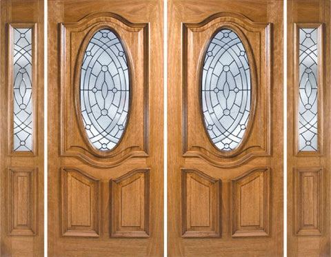 WDMA 108x80 Door (9ft by 6ft8in) Exterior Mahogany La Jolla Double Door/2side w/ EE Glass 1