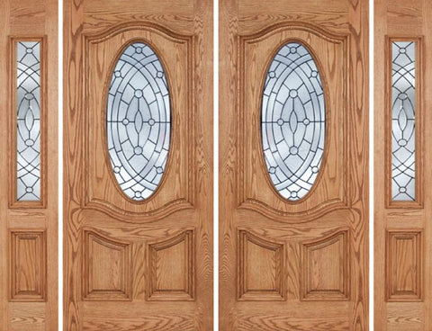 WDMA 108x80 Door (9ft by 6ft8in) Exterior Oak Dally Double Door/2side w/ EE Glass - 6ft8in Tall 1