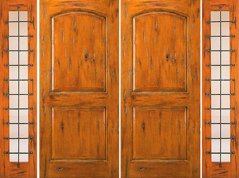 WDMA 108x96 Door (9ft by 8ft) Exterior Knotty Alder Prehung Double Door with Two Sidelights External  1