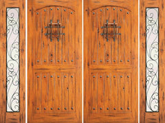 WDMA 108x96 Door (9ft by 8ft) Exterior Knotty Alder Double Door with Two Sidelights External Speakeasy 1