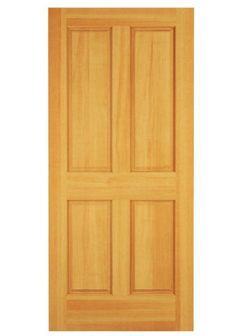 WDMA 12x80 Door (1ft by 6ft8in) Exterior Swing Knotty Pine Wood 4 Panel Colonial Single Door 1