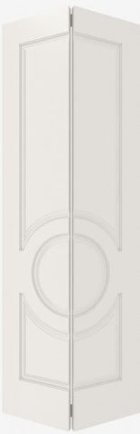 WDMA 12x80 Door (1ft by 6ft8in) Interior Bifold Smooth 3110 MDF 3 Panel Circle Single Door 2