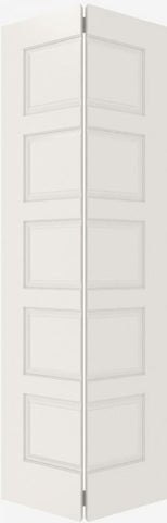 WDMA 12x80 Door (1ft by 6ft8in) Interior Bifold Smooth 5100 MDF 5 Panel Single Door 2