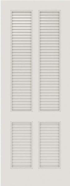 WDMA 12x80 Door (1ft by 6ft8in) Interior Barn Smooth SL-4010-LVR MDF 4 Panel Vented Louver Single Door 1