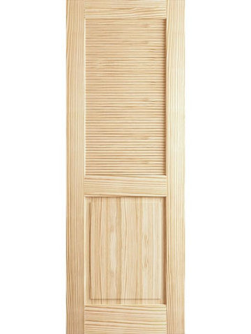 WDMA 18x80 Door (1ft6in by 6ft8in) Interior Barn Pine 80in Louver/Panel Clear Single Door 1