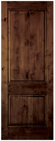 WDMA 18x80 Door (1ft6in by 6ft8in) Interior Swing Knotty Alder 80in 2 Panel Square Single Door 1-3/8in Thick KW-305 1
