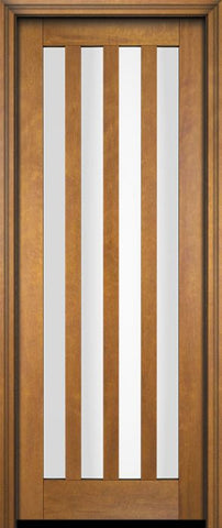WDMA 18x80 Door (1ft6in by 6ft8in) Interior Barn Mahogany Modern Slim 4 Glass Shaker Exterior or Single Door 1