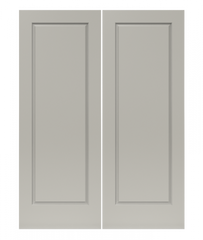 WDMA 20x80 Door (1ft8in by 6ft8in) Interior Bypass Smooth 1010 MDF 1 Panel Double Door 1