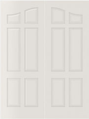 WDMA 20x80 Door (1ft8in by 6ft8in) Interior Swing Smooth 6090 MDF Pair 6 Panel Arch Panel Double Door 1