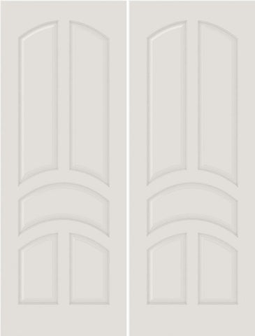 WDMA 20x80 Door (1ft8in by 6ft8in) Interior Swing Smooth 5030 MDF 5 Panel Arch Panel Double Door 2