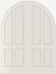 WDMA 20x80 Door (1ft8in by 6ft8in) Interior Swing Smooth 4070 MDF Pair 4 Panel Round Top / Panel Double Door 1