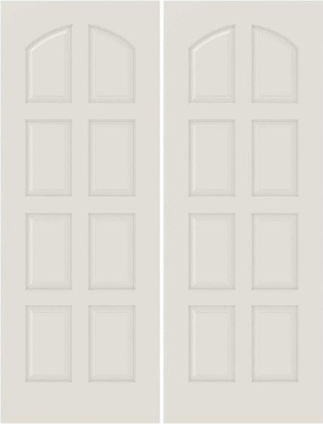 WDMA 20x80 Door (1ft8in by 6ft8in) Interior Swing Smooth 8020 MDF 8 Panel Arch Panel Double Door 1