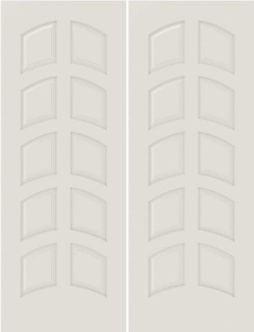 WDMA 20x80 Door (1ft8in by 6ft8in) Interior Swing Smooth 8010-GATOR MDF 10 Panel Arch Panel Double Door 1