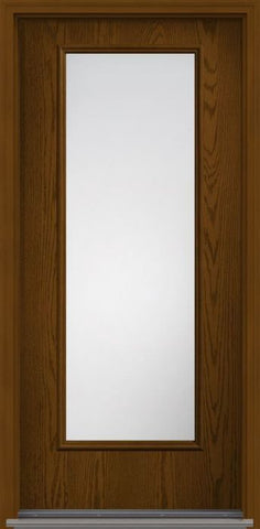 WDMA 24x80 Door (2ft by 6ft8in) Patio Oak Clear Full Lite Flush Fiberglass Single Exterior Door 1