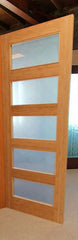 WDMA 24x96 Door (2ft by 8ft) Interior Barn Bamboo BM-15 Contemporary 5 Lite Silk Glass Single Door 2