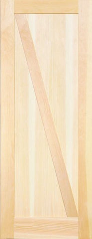 WDMA 28x80 Door (2ft4in by 6ft8in) Interior Swing Pine 791N Wood 2 Panel Rustic-Old World Shaker Single Door 1