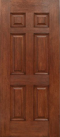 WDMA 30x80 Door (2ft6in by 6ft8in) Exterior Mahogany Six Panel Single Entry Door 1