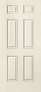 WDMA 30x80 Door (2ft6in by 6ft8in) Exterior Smooth Fiberglass Impact Door 6ft8in 6 Panel 1
