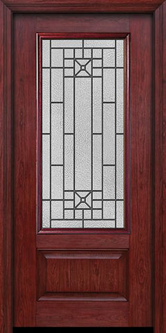 WDMA 30x80 Door (2ft6in by 6ft8in) Exterior Cherry 3/4 Lite 1 Panel Single Entry Door Courtyard Glass 1