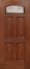 WDMA 30x80 Door (2ft6in by 6ft8in) Exterior Mahogany Camber Top Single Entry Door HM Glass 1