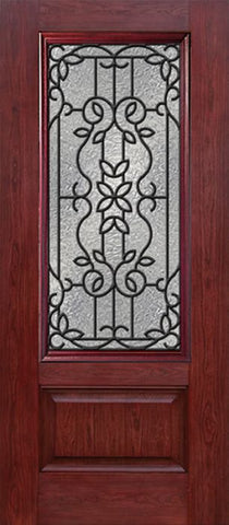 WDMA 30x80 Door (2ft6in by 6ft8in) Exterior Cherry 3/4 Lite 1 Panel Single Entry Door MD Glass 1