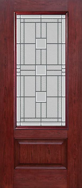 WDMA 30x80 Door (2ft6in by 6ft8in) Exterior Cherry 3/4 Lite 1 Panel Single Entry Door MO Glass 1