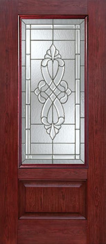 WDMA 30x80 Door (2ft6in by 6ft8in) Exterior Cherry 3/4 Lite 1 Panel Single Entry Door WS Glass 1
