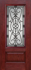 WDMA 30x80 Door (2ft6in by 6ft8in) Exterior Cherry 3/4 Lite 1 Panel Single Entry Door JA Glass 1