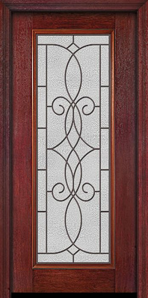 WDMA 30x80 Door (2ft6in by 6ft8in) Exterior Cherry Full Lite Single Entry Door Ashbury Glass 1