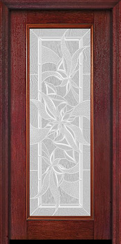 WDMA 30x80 Door (2ft6in by 6ft8in) Exterior Cherry Full Lite Single Entry Door Impressions Glass 1